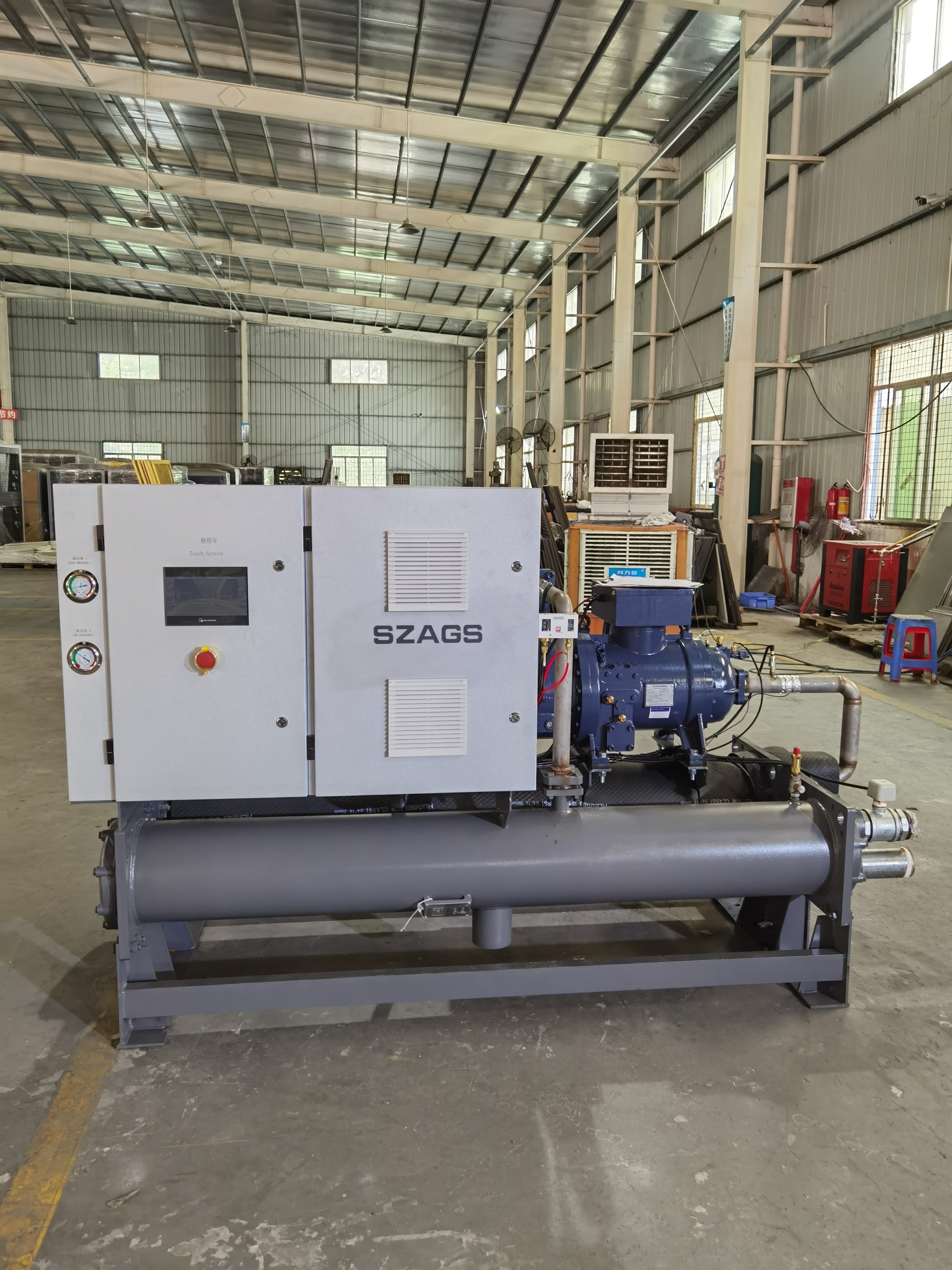 60hp Water-cooled Screw Type Chiller With Hanbell Compressor For Cooling Injection Molding Machine