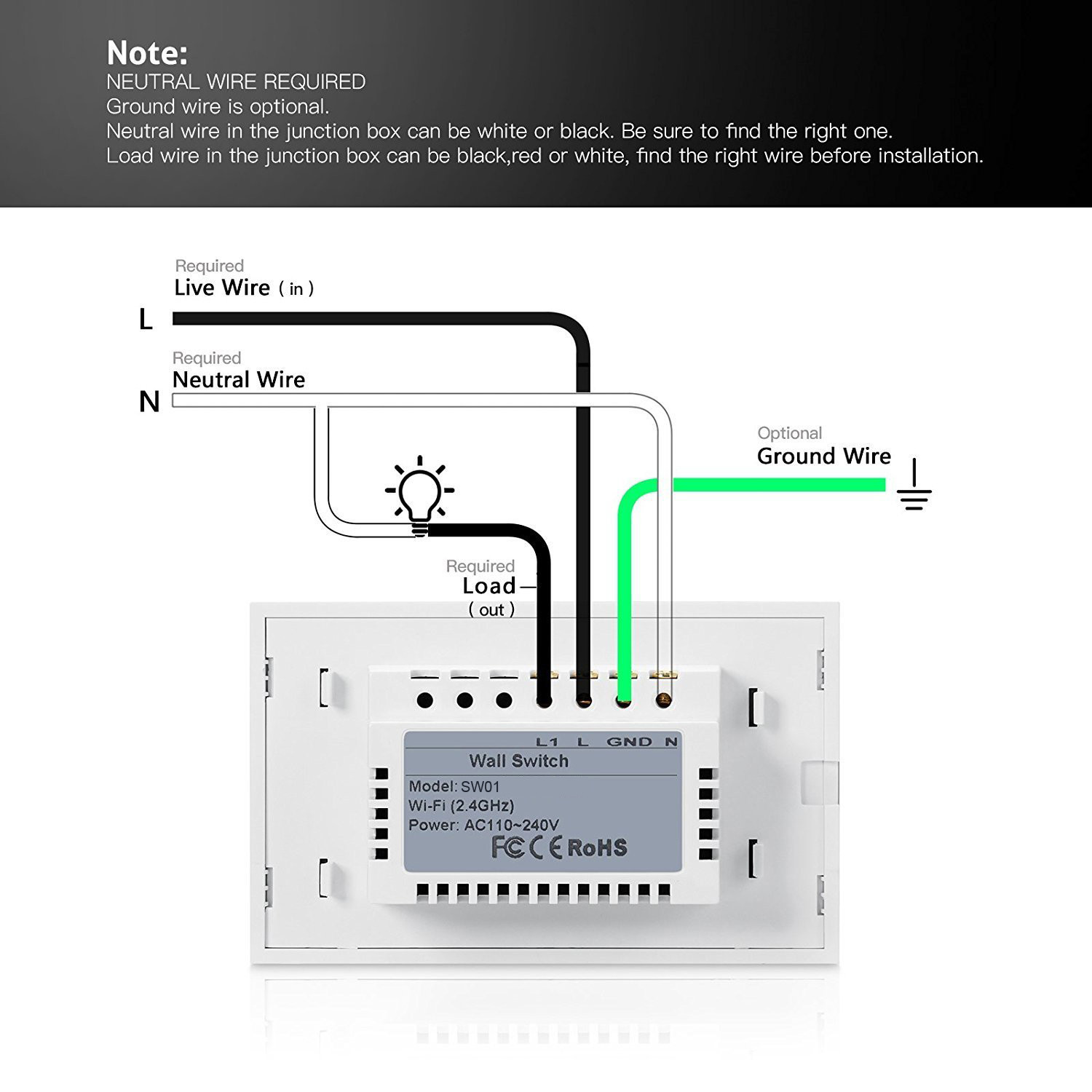 Tempered Glass WIFI Smart Wall Light Switch Touch Type 1/2/3/4 Gang Customized