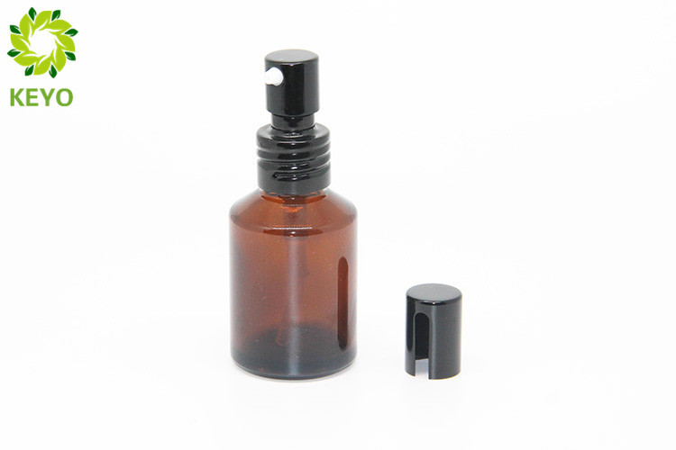 120ml Amber Glass Foundation Bottle , Slanted Shoulder Glass Lotion Bottles With Pump