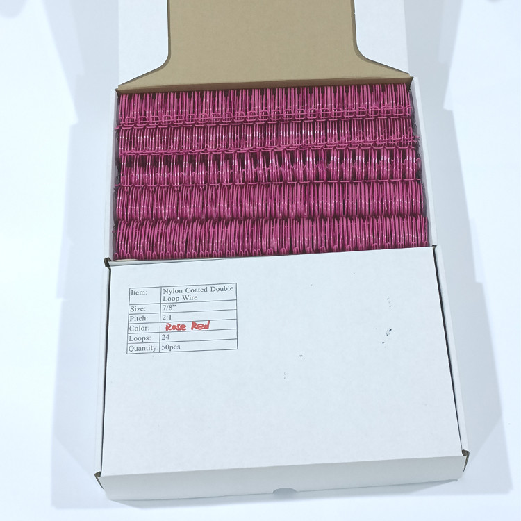 A4 Box Hardcover Wire O Binding 2:1 Red Nylon-Coated Double Loop Wire=