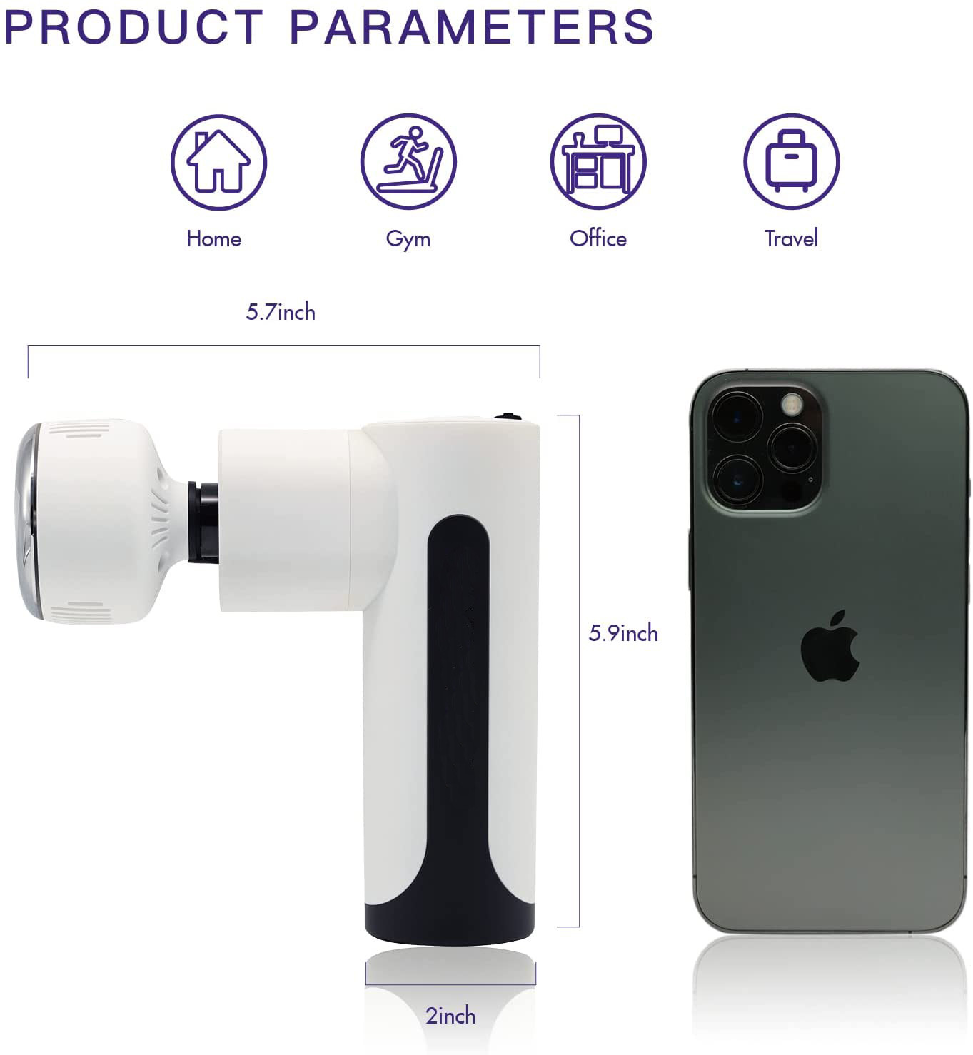 35 - 50dB Type C Charging Mini Massager Gun With Brushless Motor