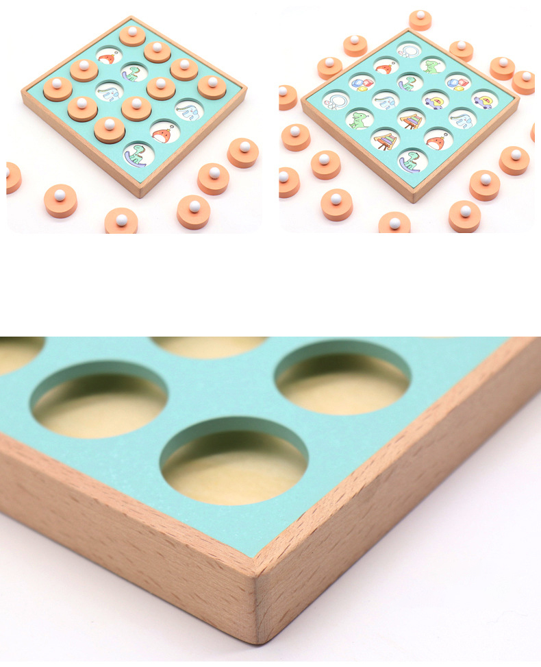 Montessori 3D Unisex Memory Match Puzzle Game Chess Toy