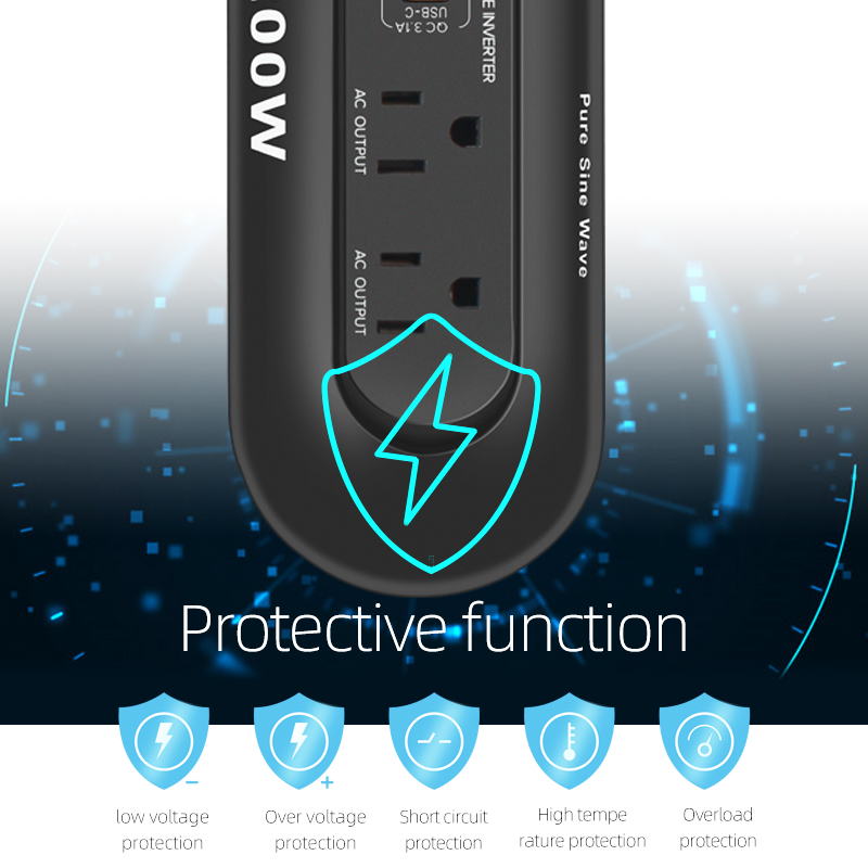 Car Battery Charger Dc Inverter Ac 200W Car Power Inverter Dc 12V To 220V Ac Car Power Inverter 200W With 4 Usb & 2 Ac Por