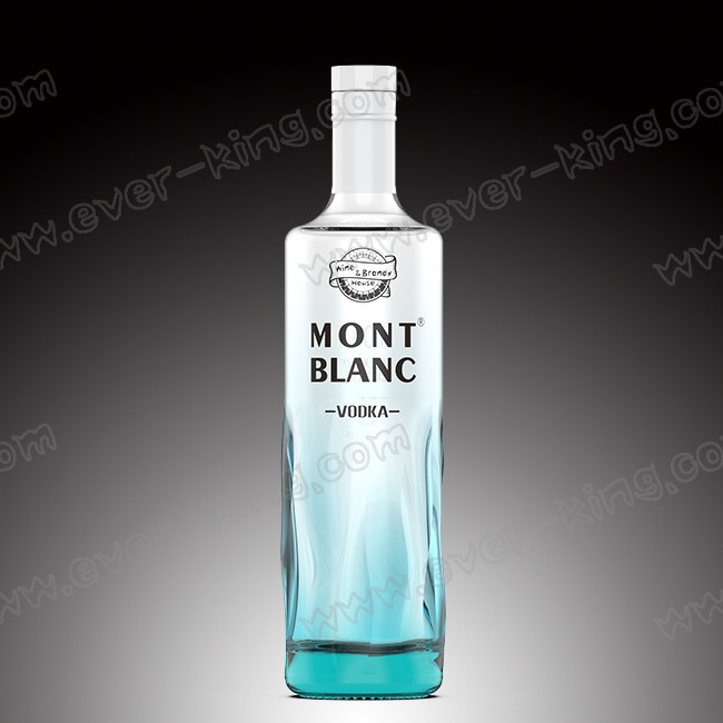 Glass Cork Blue Liquor Vodka Glass Bottle 700ml