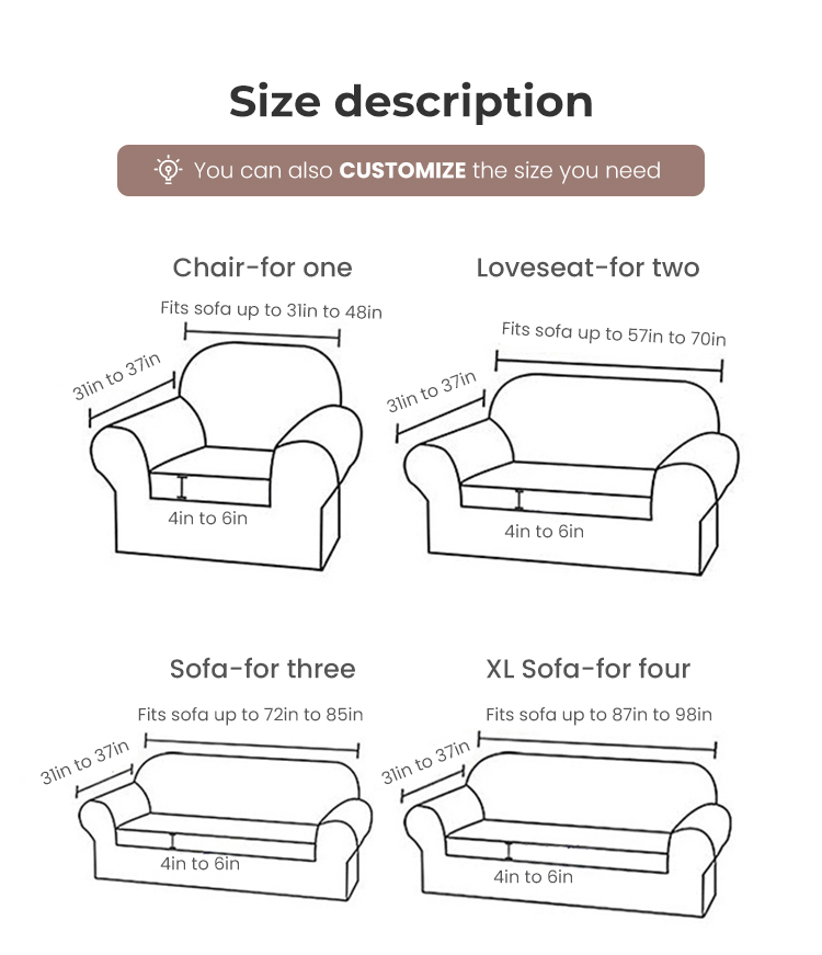 Super Elastic Three-seat Sofa Covers in Light Luxury Style with Seersucker Fabric