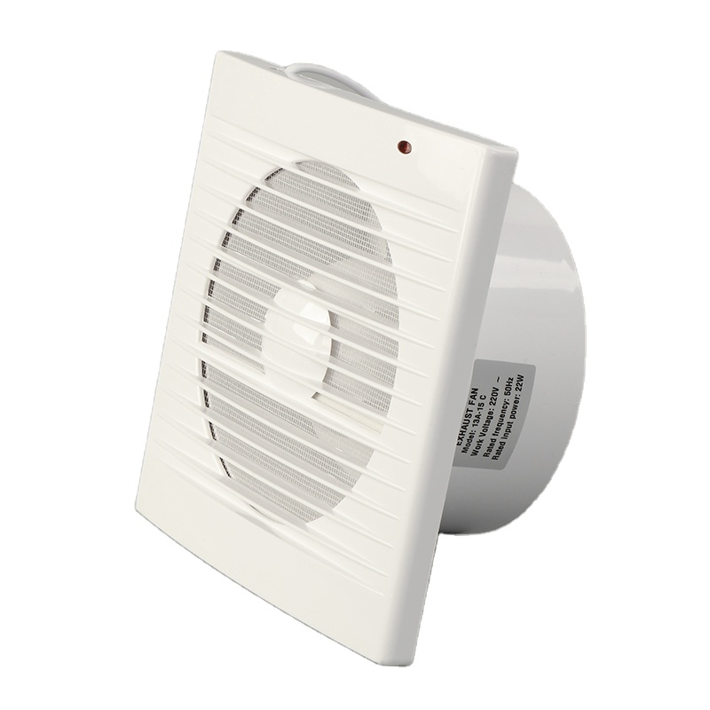 2. OEM/ODM Made Plastic 4 6 Inch Square Ventilation Kitchen Exhaust Fan with LED Light