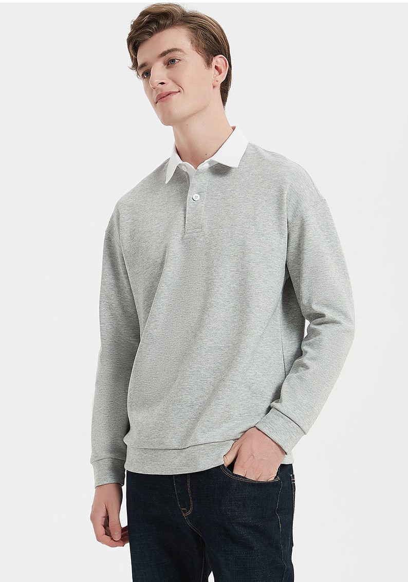 OEM Unisex 100% Cotton Long Sleeve Sweatshirts Loose Turn Down Collar Hoodie