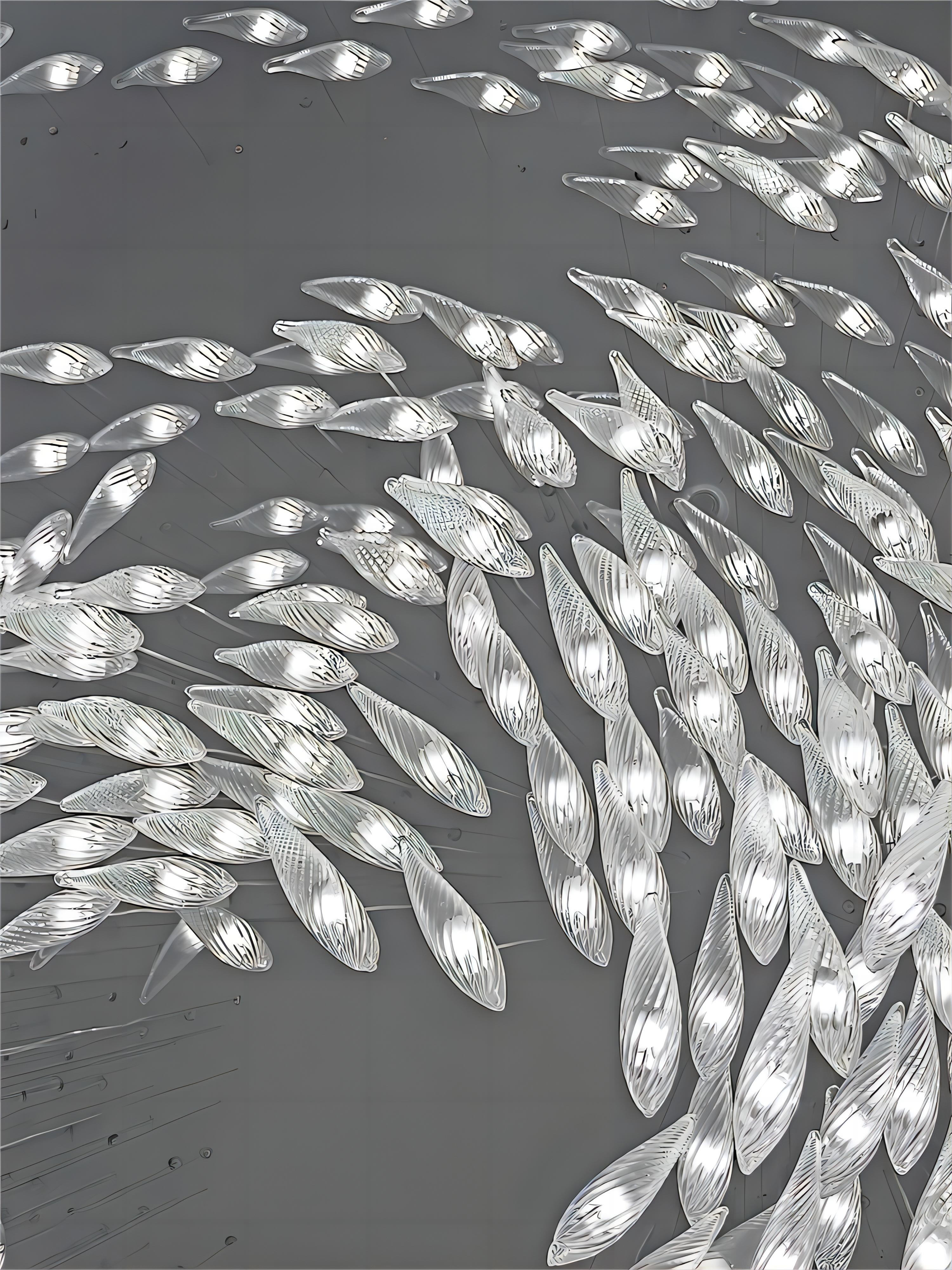 Customized Ocean Theme Fish Lamp Ceiling Chandelier Art Galleries Assembly Hall