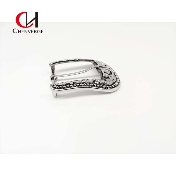 Flowers Bead Silver Belt Buckles Zinc Alloy Size 38mm For Bags