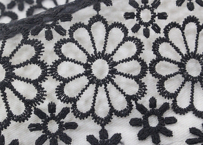 Embroidered Dying Lace Fabric Floral Lace Organza Polyester Fabric For Dresses