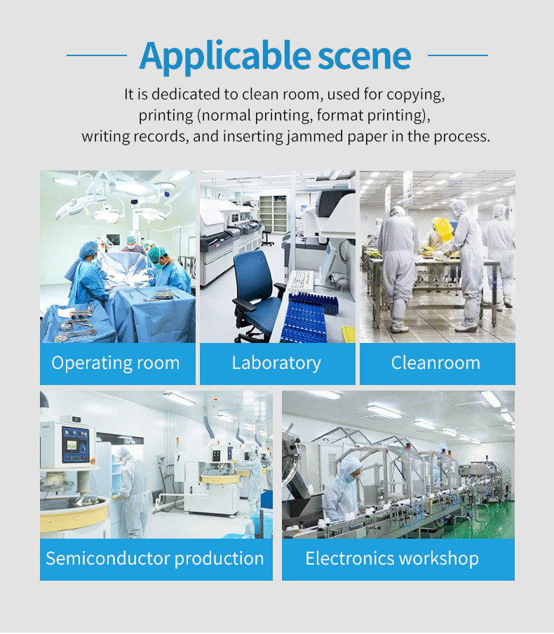 100% Wood Pulp Cleanroom Copy Paper A4 A3 70g 80g Customization