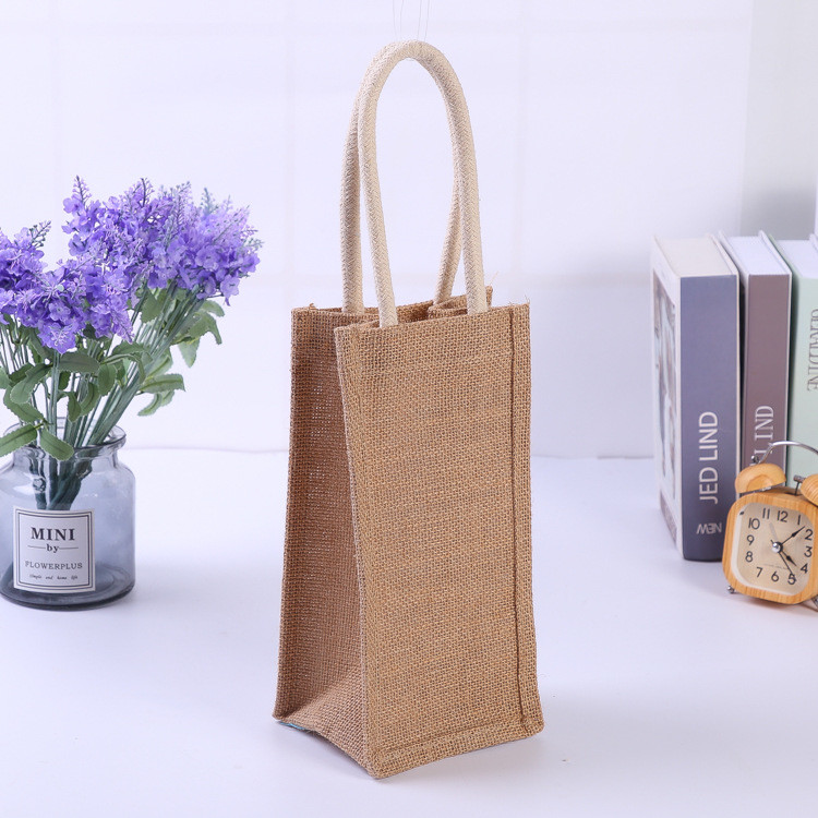 Printing Logo Large Red Inside Lamination Jute Shopping Bag