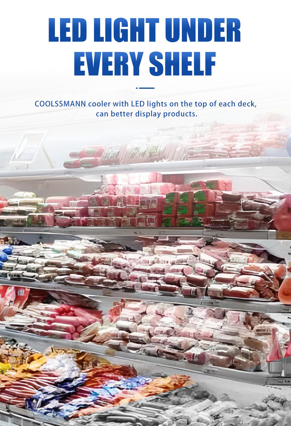 Drink Display Multideck Open Chiller With Night Curtain Showcase Refrigerator