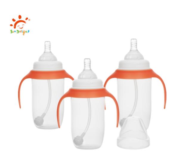 12oz/330ml Baby Feeding Bottle Food Grade PP & Silicone, BPA-Free & ISO9001