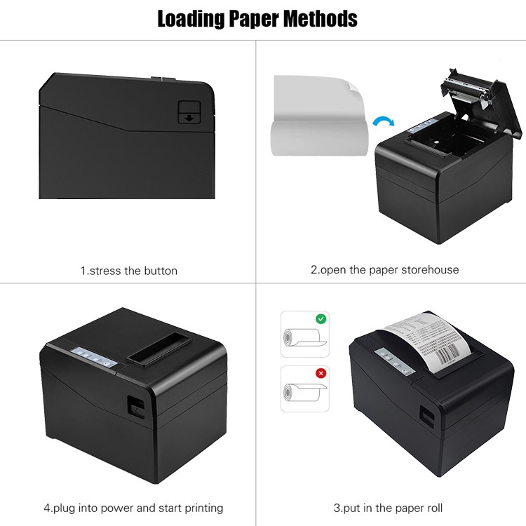 260mm/sec Direct 80mm Thermal Printer With USB Serial Ethernet Bluetooth