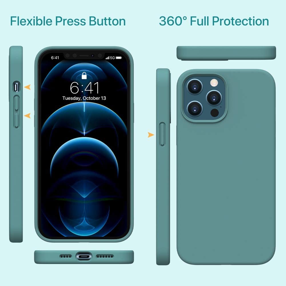 Premium Liquid Silicone Case for iPhone 12,3 Layer Shockproof Case with Full Body Protection
