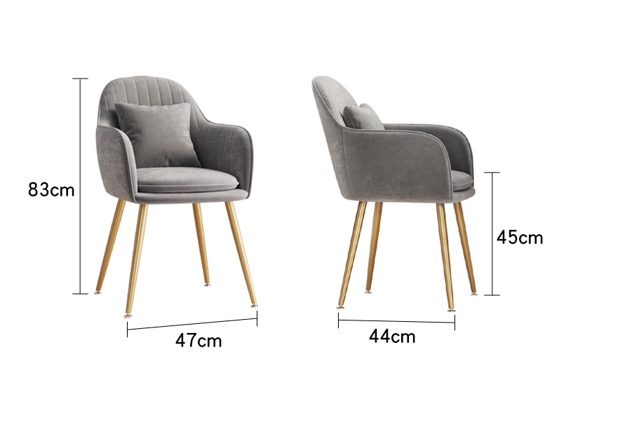 Modern Italian French Sillas Fabric Velvet Kitchen Dining Chair with Adjustable Height and 47*44*83cm Dimensions