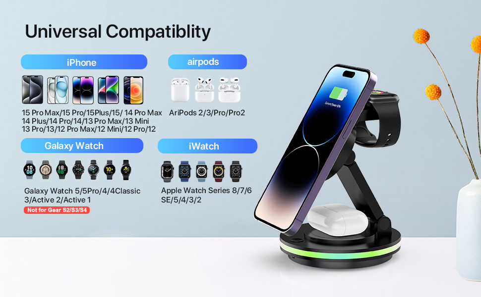 ABS PC Material Magnetic Wireless Charger for Fast Charging with Wireless Charging Method