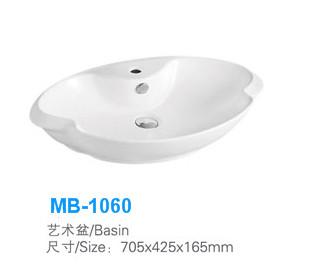 Quality Big Oval Basin Countertop Bathroom Basin Ceramic Wash Hand Basin MB-1060 for sale