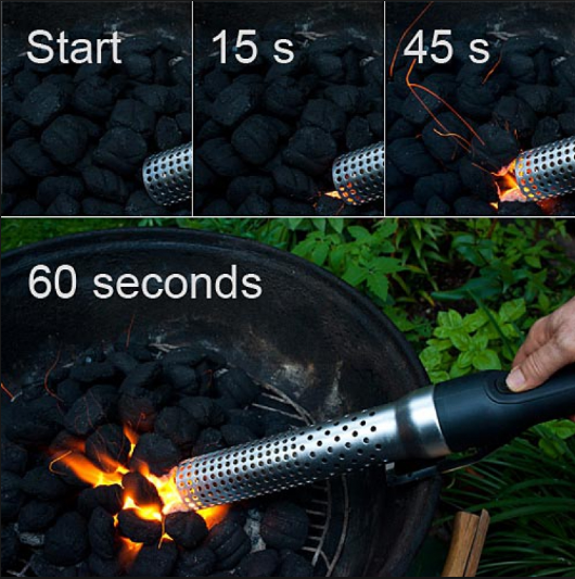 30-60 Seconds Charcoal BBQ Electric Starter / Charcoal Chimneys Grill Accessories