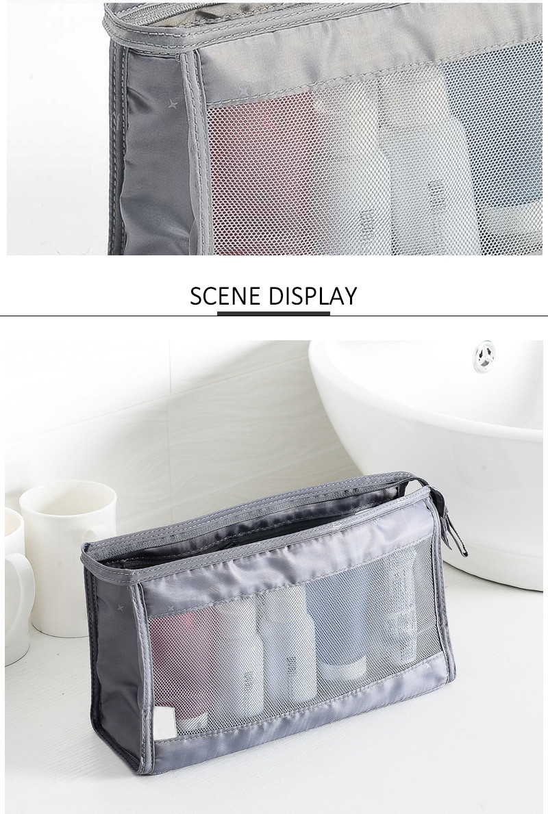 See Through Blank Waterproof Portable Mesh Cosmetic Bag