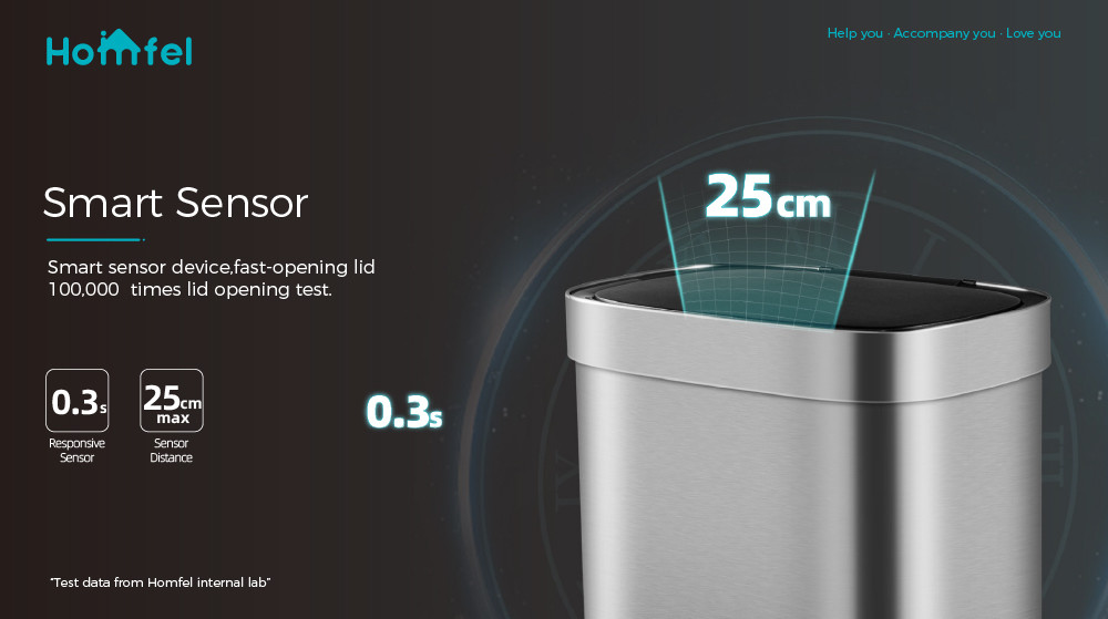 Big Volume Steel Automatic Sensor Trash Bin Open Top Touchless Trash Can