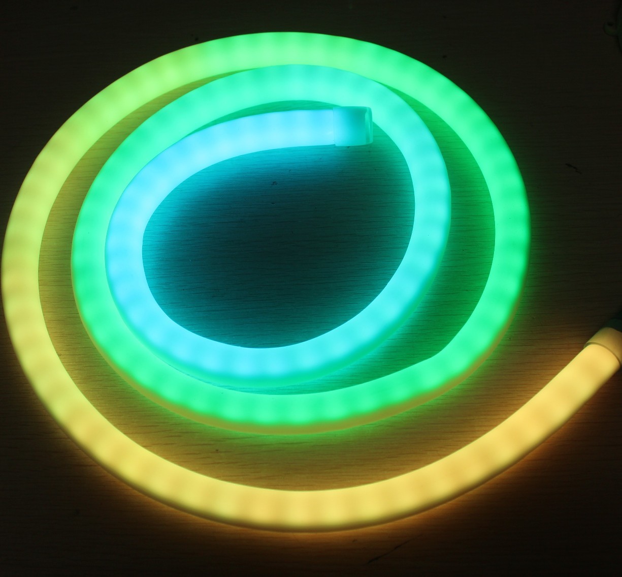 RGB Digital Pixel Chasing LED Neon 18mm 360 round neon strip IP67 DC12V