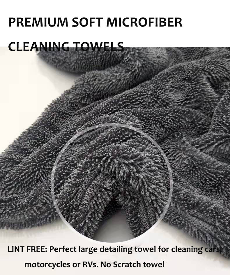 Rectangle Microfiber Car Cleaning Cloth Double Layer Absorbent Towel for Car Wash