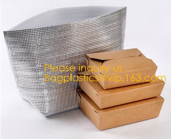 custom bulk waterproof large soft folding food delivery picnic lunch tote grocery cooler bag aluminum foil thermal bags