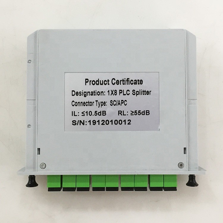 SC/APC G657A1 FTTH 1x8 PLC Splitter LGX Cassette Box