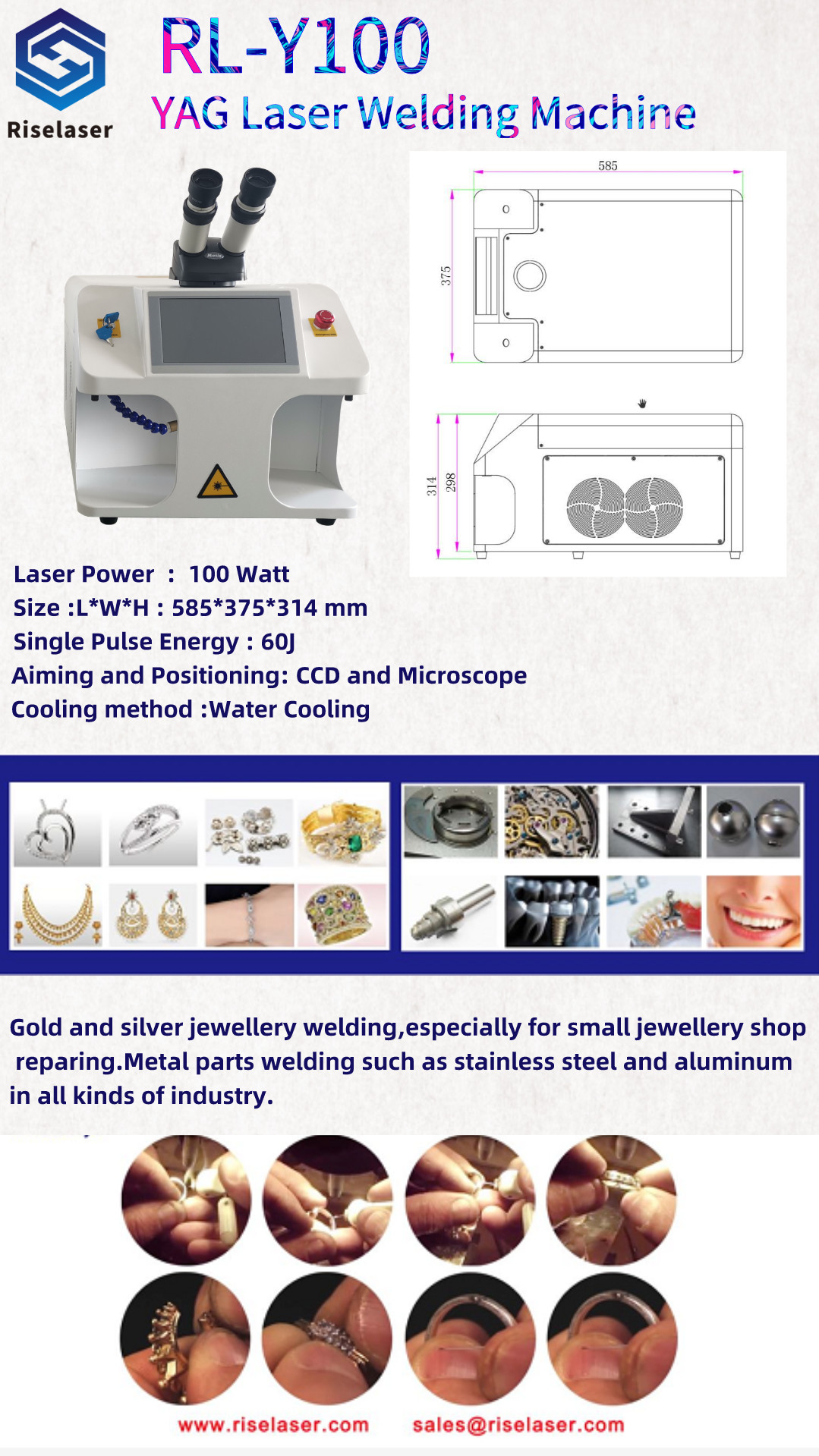 100W Spot YAG Jewelry Laser Soldering Machine