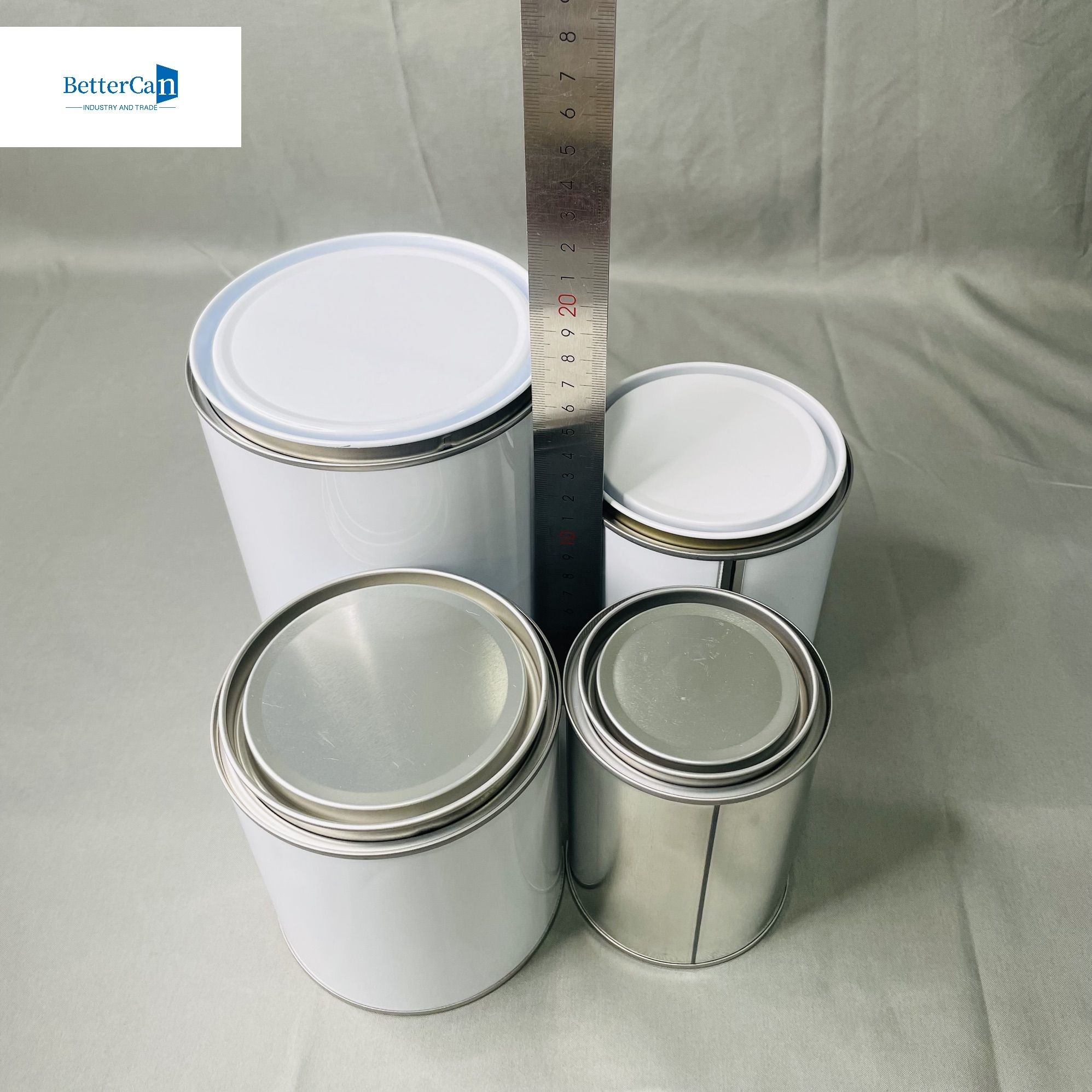 750ML White Empty Car Paint Tin Storage Can Round Thinner Square Shapes