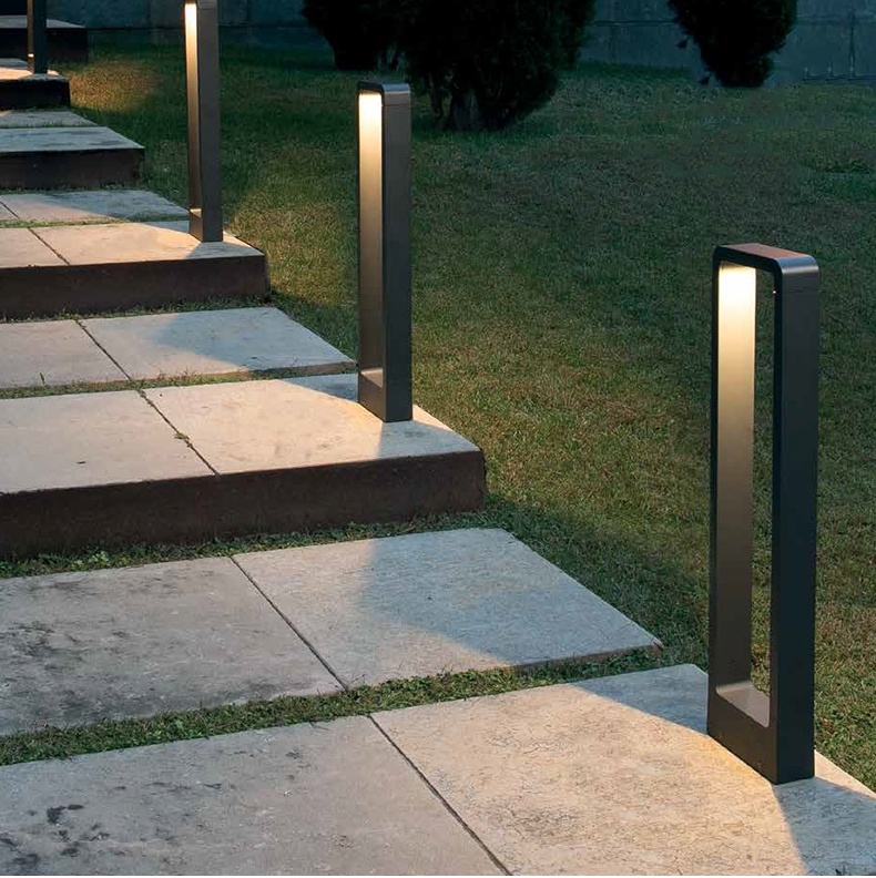 IP54 Sensor Garden Lights Solar Bollard Pathway Lights LED Lawn Lamp