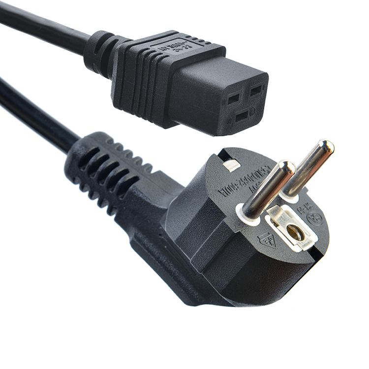 KC Standard C19 Connector Copper Power Cord Extension Cords with Insulation Protection H05VV-F/H05RN-F 3x0.75-1.5MM2
