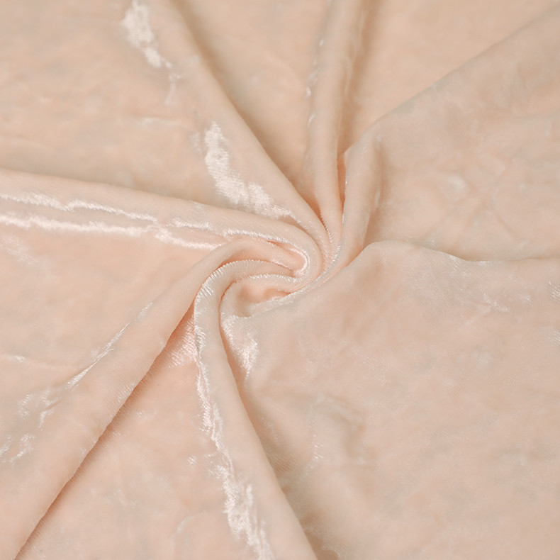Spandex Polyester Pink Velvet Fabric 150D 288F 240gsm