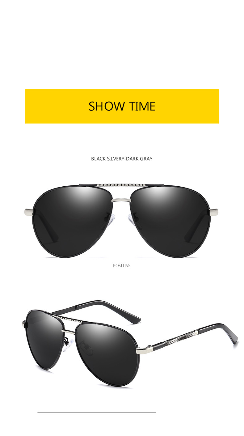 Alloys Pilot Polarized Lens Mens Luxury Sunglasses UV400 Driving Night Fishing Glasses