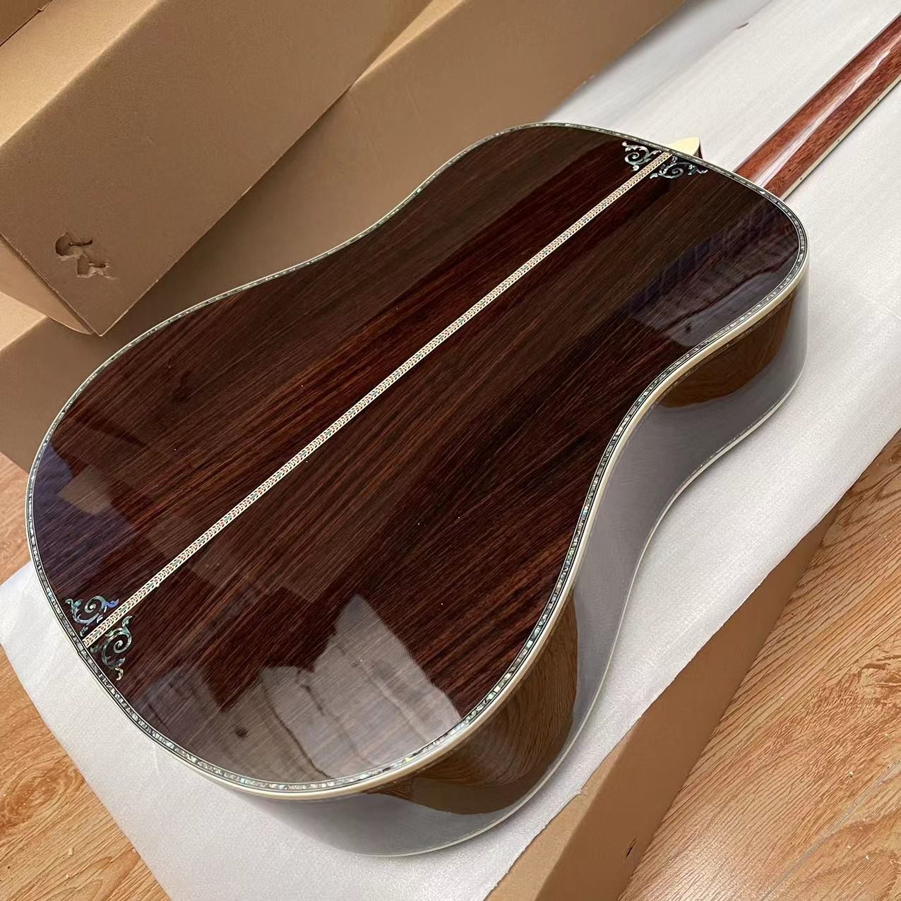 Custom New All Solid Wood Sunburst 41" D Type Acoustic Guitar Abalone Ebony Fingerboard