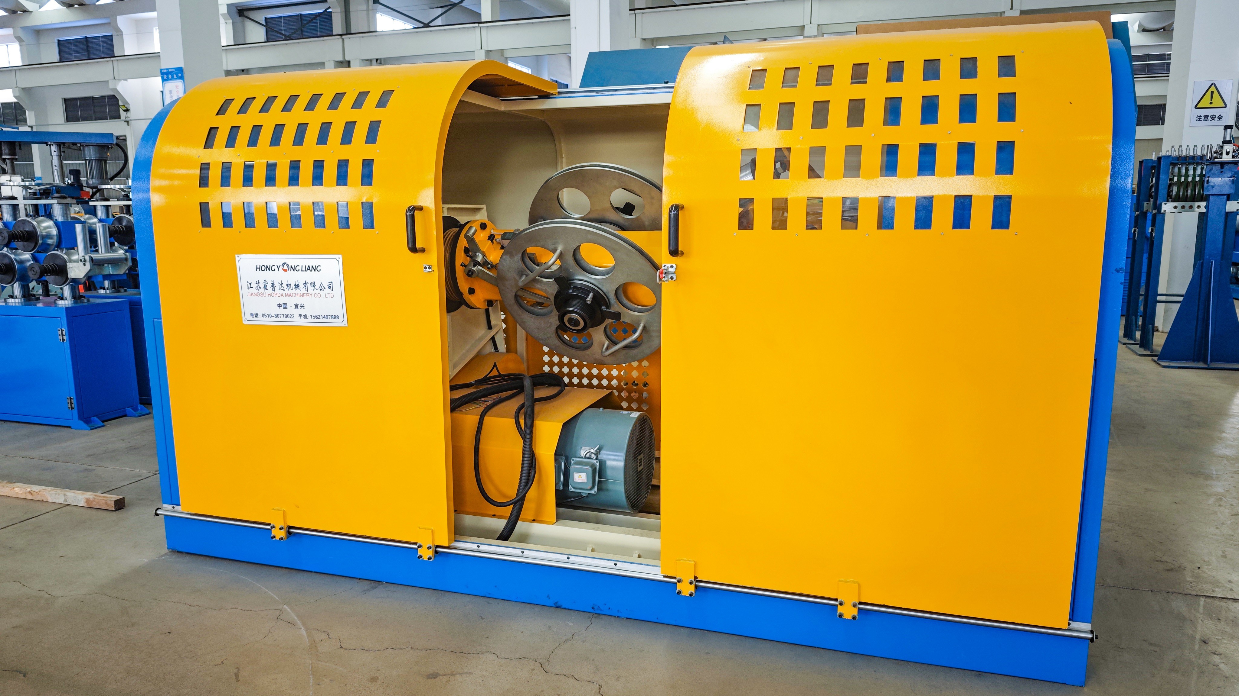 Tangential Type Non Metallic Taping Machine For Cable Wrapping Half-cut Auxiliary Cable Equipment