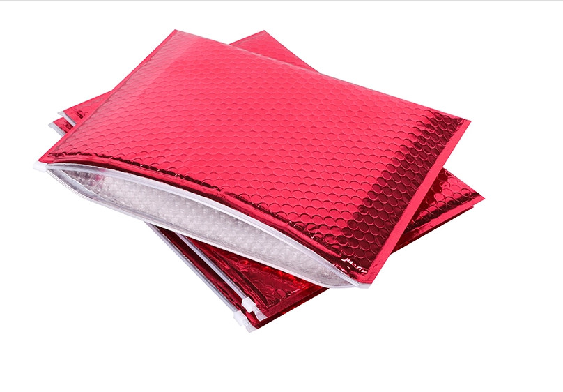 Reclosable 250x180mm Shiny Holographic Slider Zipper bubble bag , Bubble for packing