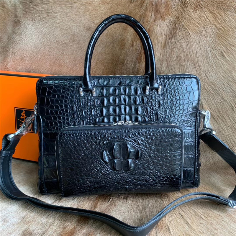 Exotic Real Crocodile Skin Businessmen Briefcase Working Handbag Genuine Alligator Leather Male Large Top-handle Bag