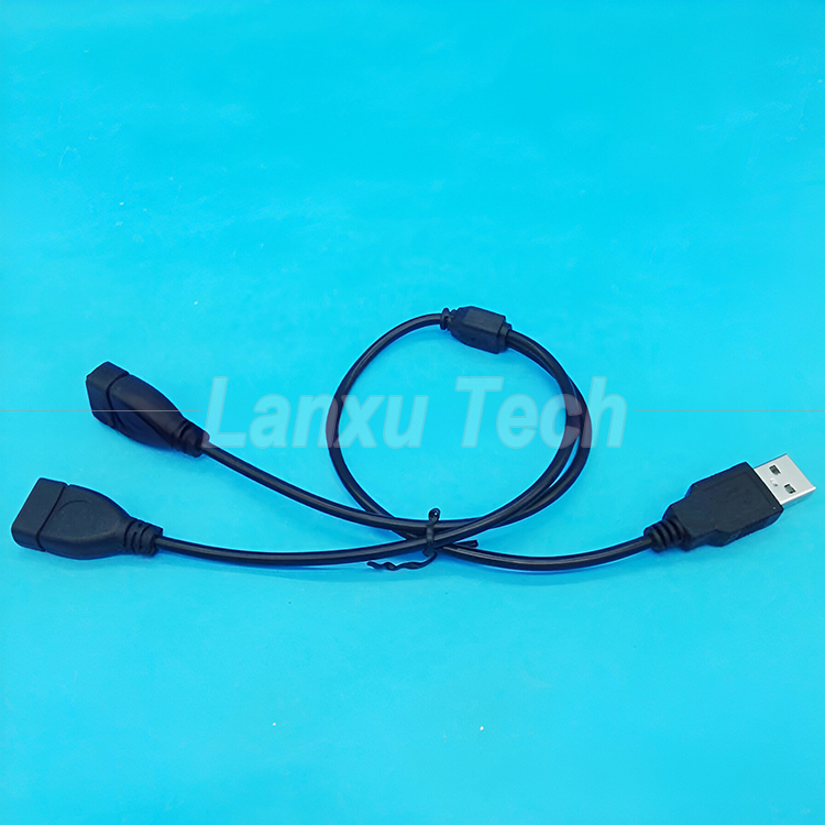 USB 2.0 A Male to 2 Dual USB Female Jack Y Splitter Hub Power Cord Extension Adapter Cable
