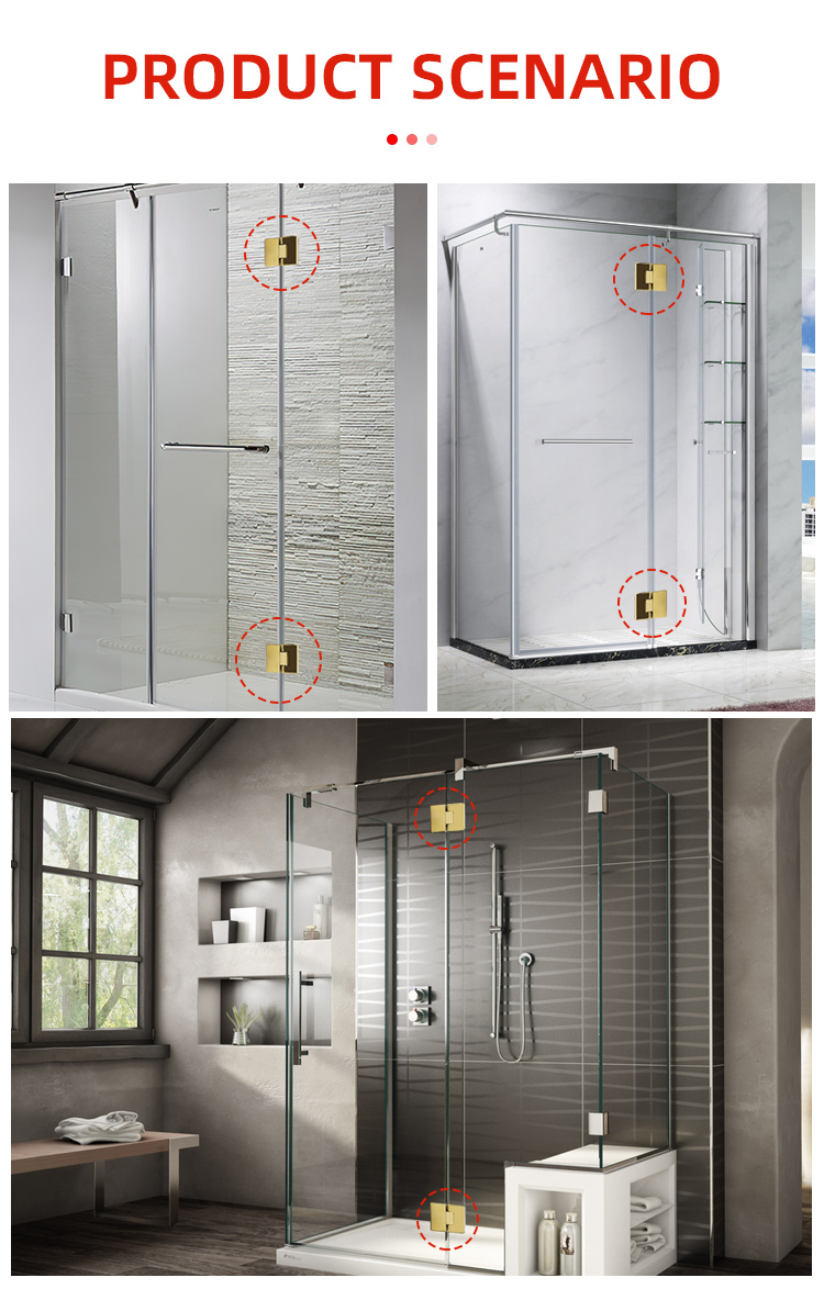 Acrylic Tray 180 Degree Gold Shower Hinge for Double Side Glass to Glass Benefit
