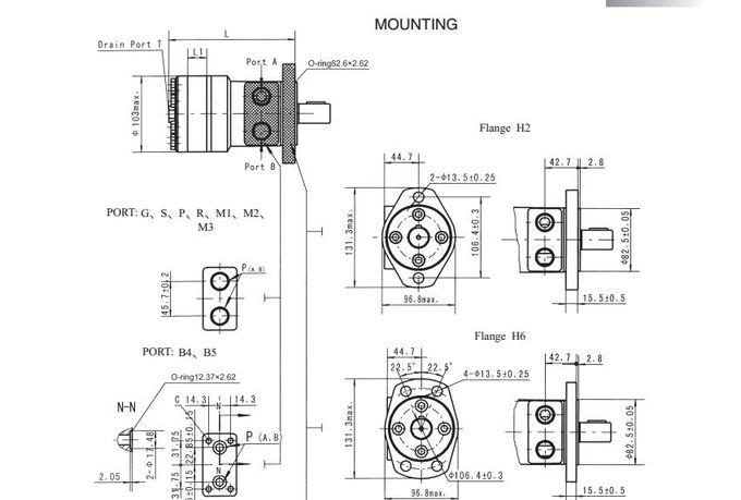 OMR X 80 11186671 Low RPM Hydraulic Motor A2 Flange With 25mm Shaft