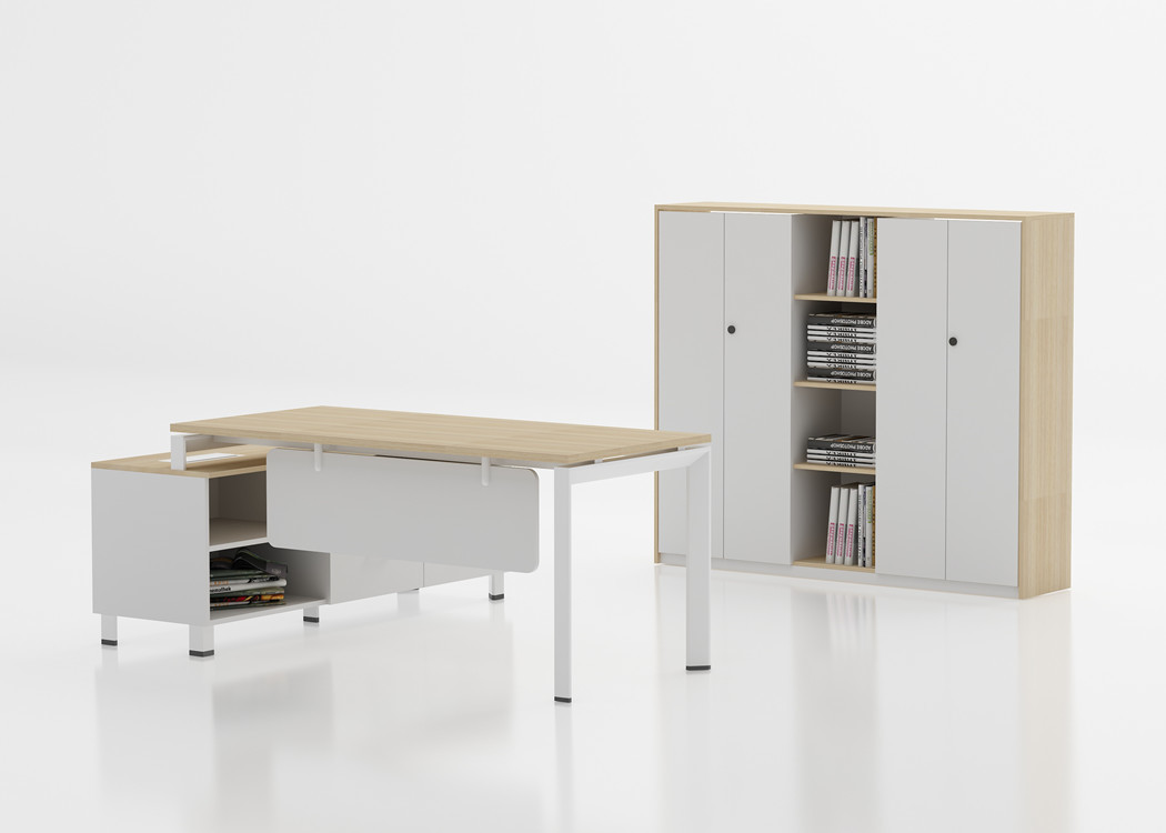Wooden Modern Executive Office Desk , Office Manager Table Furniture