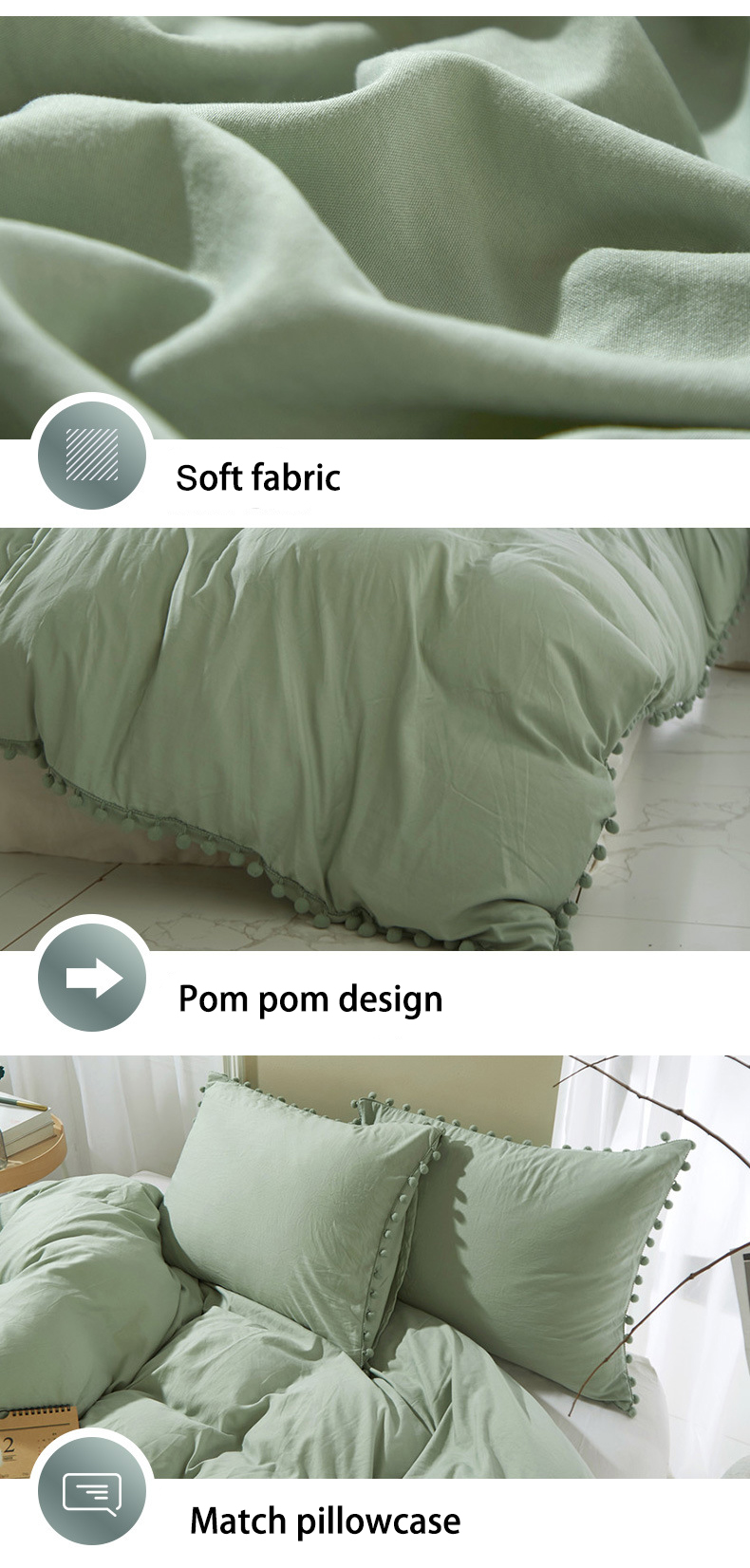 King Size Microfiber Bedding Set with 30 Degree Washing Temperature and 40 Fabric Count