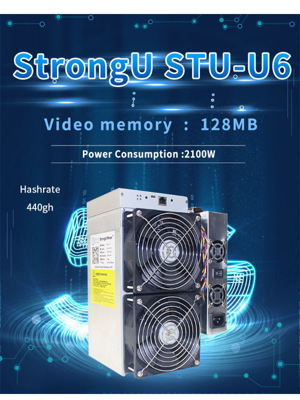 StrongU STU-U6 Miner 660 GH/S Hash Rate With 1.9 KW Power Consumption
