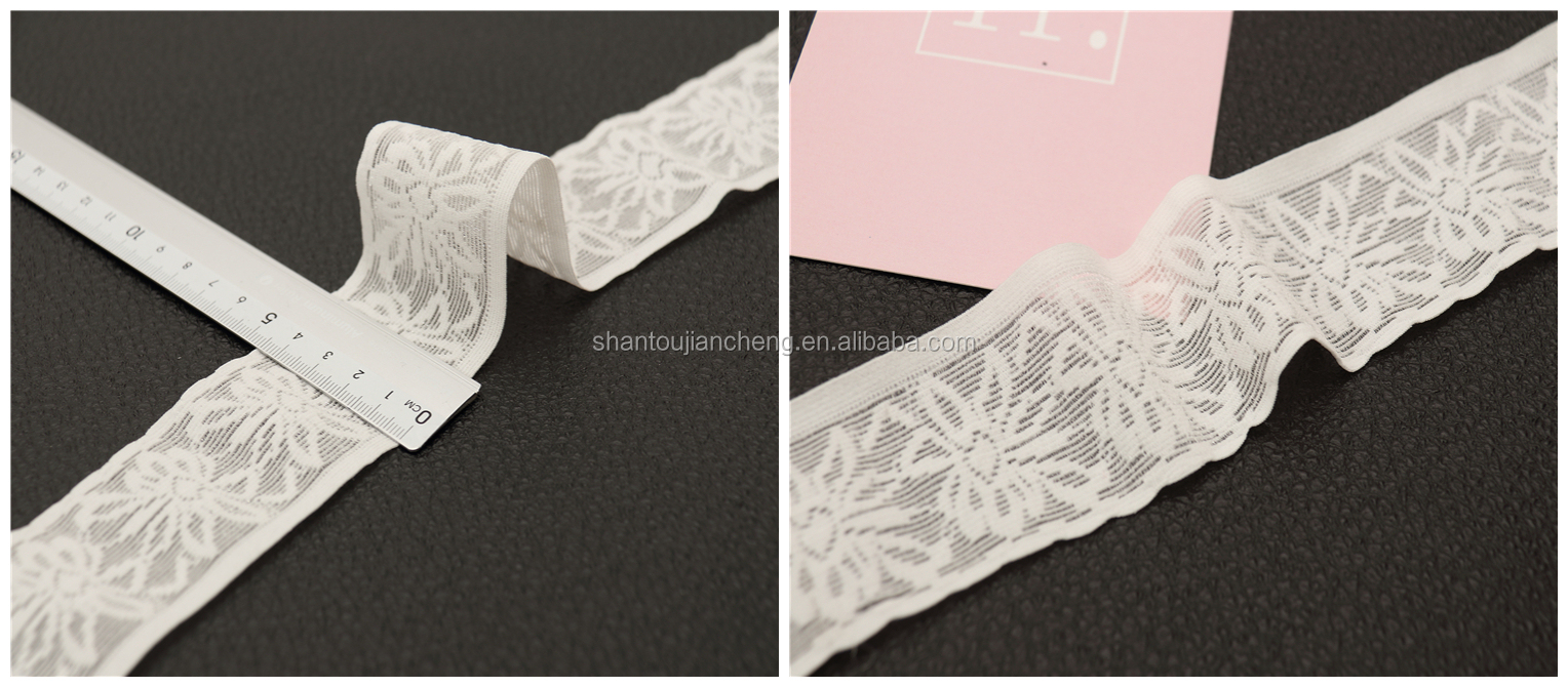 43mm Nylon Jacquard Lace Elastic Band Underwear Lace Elastic Trim