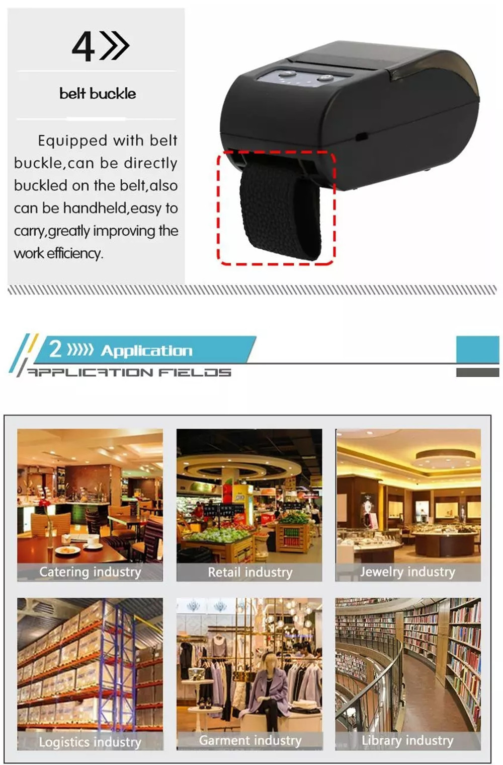58mm Thermal barcode printer Qr code label printer receipt printer with bluetooth android ios