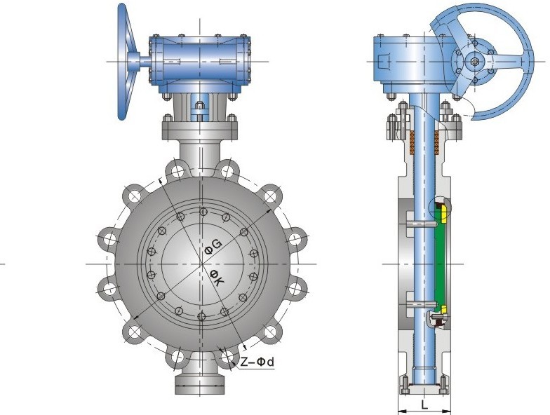 2" - 60" Metal Seated Butterfly Valve Lug Type Triple Offset Long Cycle Life