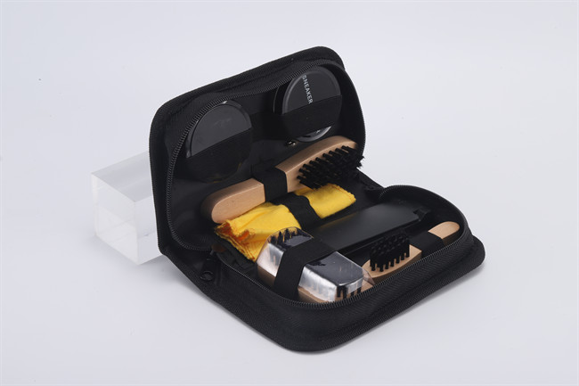 high quality leather Shoe Shine Kit With Lint Brush Oxford Bag Set 17.7x10x5 Cm